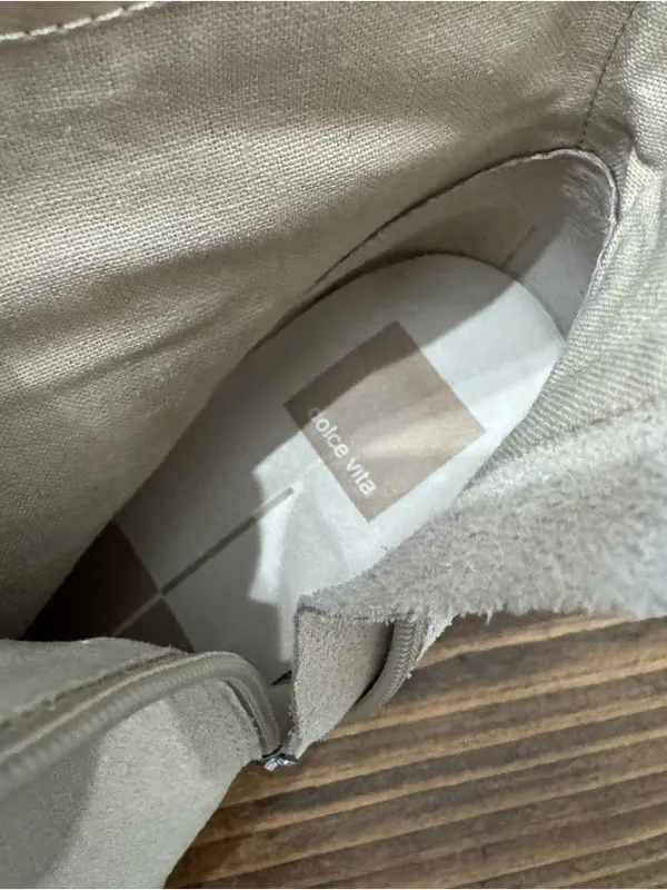 Dolce Vita BOOTIES Dune Suede SIZE 8 Platform Heel 3.5" Zipper on Side - Image 10