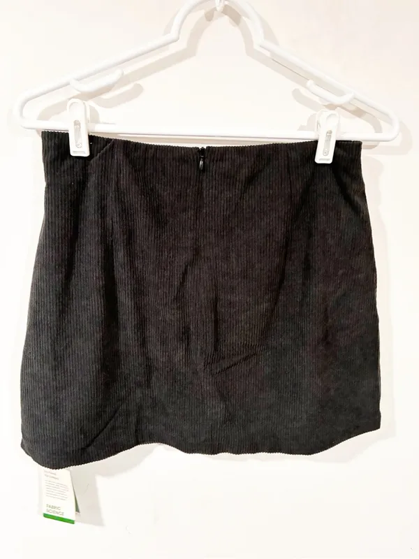 Halara High Waisted 2-in-1 A Line Mini Corduroy Skirt Black Size Medium NEW - Image 5