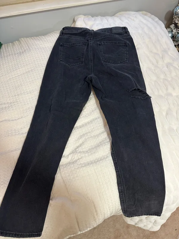 American Eagle Black Wash Comfort Stretch Ripped Jeans - Image 5