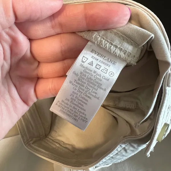 Everlane Wide Leg Crop Pant Cream High Rise Stretch Cotton Twill Size 4‎ - Image 6