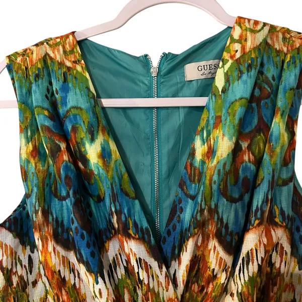 Guess Los Angeles VTG Mini Sheath Dress Y2K Watercolor Formal Party Dress - Image 3
