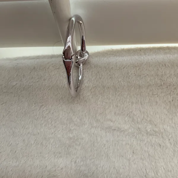 Silver plated knotted bangle - Image 5