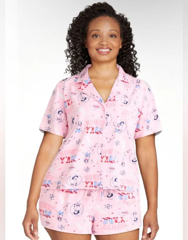 CELEBRATE Patriotic Womens Shorts PJ Set Size 2X 18W-20W Cowgirl Theme New - Image 3