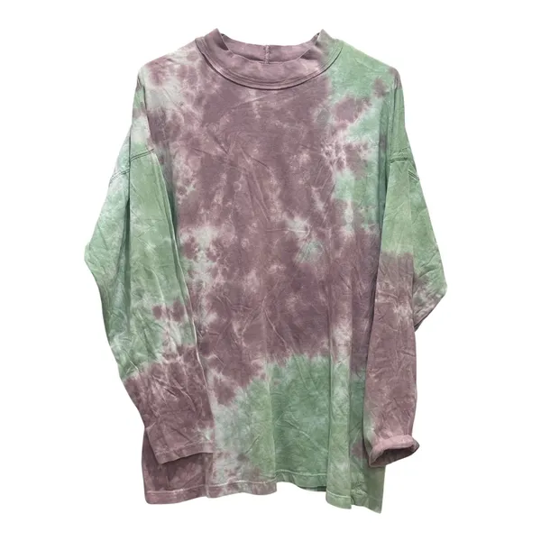 We The Free Free People Be Free‎ Tie Dye Tee Sz S Purple Green Mock Neck Tie-dye - Image 3