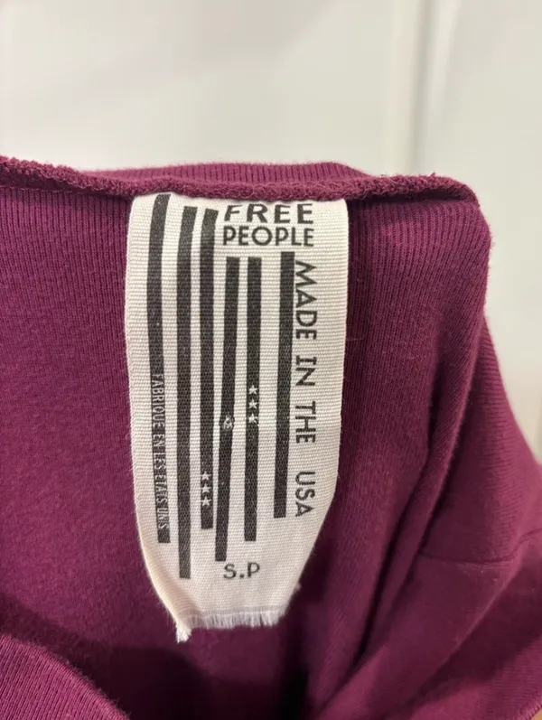 Vintage 90s Free People Topanga Cowl Neck Plum Muscle Tee Tunic Boho Slouchy Fit S - Image 4