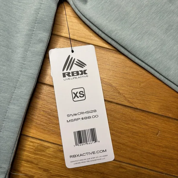 RBX Live Life Active Womens XS High Mock Neck Athletic Sweatshirt NWT Green Cozy - Image 3