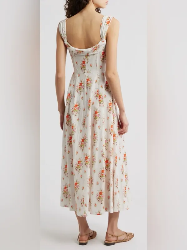 NEW DÔEN Clea Print Sleeveless Organic Cotton Maxi Dress sz S - Image 2