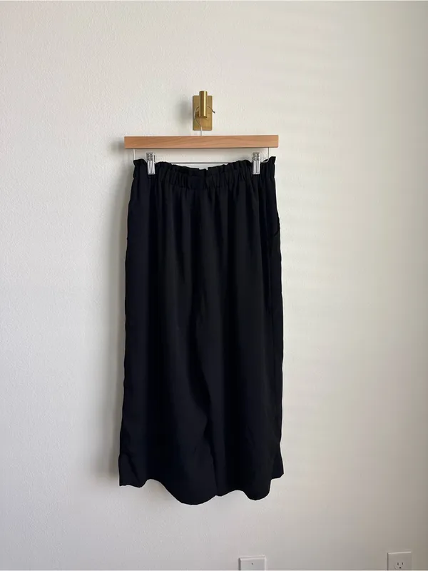 BP. Black Wide Leg Cropped Culotte Pants Paperbag Waist Small - Image 7
