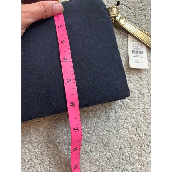 Talbots Wristlet One‎ Size Navy Christmas Tree Embroidered Holiday Clutch NWT - Image 7