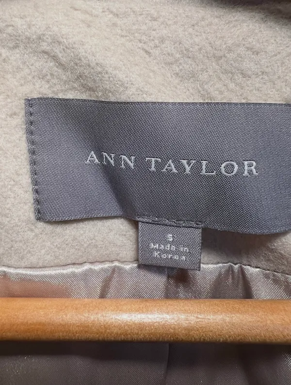 Ann Taylor Beige Double-breasted Wool Pea Coat Small - Image 5