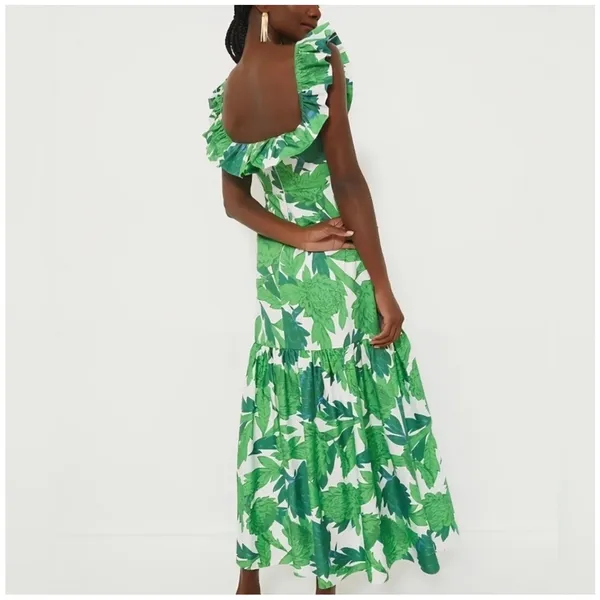 NEW Tuckernuck Hyacinth House Green Dandelion Floral Giselle Dress Size XS - Image 2
