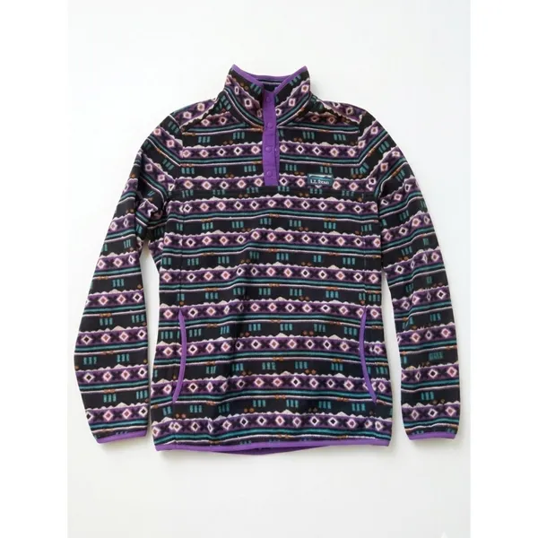 L.L. Bean Aztec Print Fleece Pullover Sweater Snap-T Womens S Granola Gorpcore - Image 2