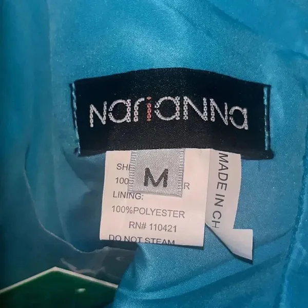 NWT Narianna Corset Back Blue Strapless Tulle Babydoll Dress - Image 10