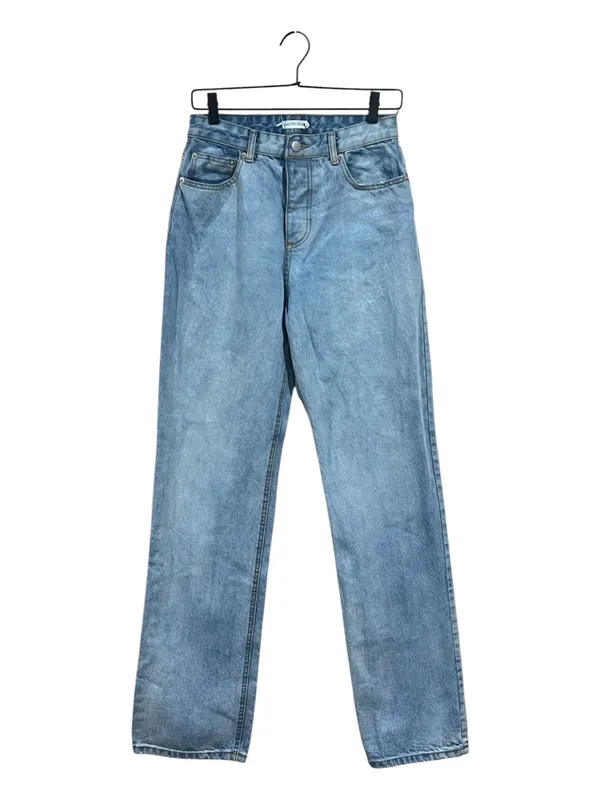 Avec Les Filles Light Wash High Waist Straight Leg Button Fly Jeans Size 27 - Image 3