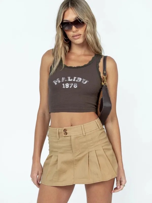 Princess Polly Amira Mini Skirt in Beige Size 2 New with tag - Image 2