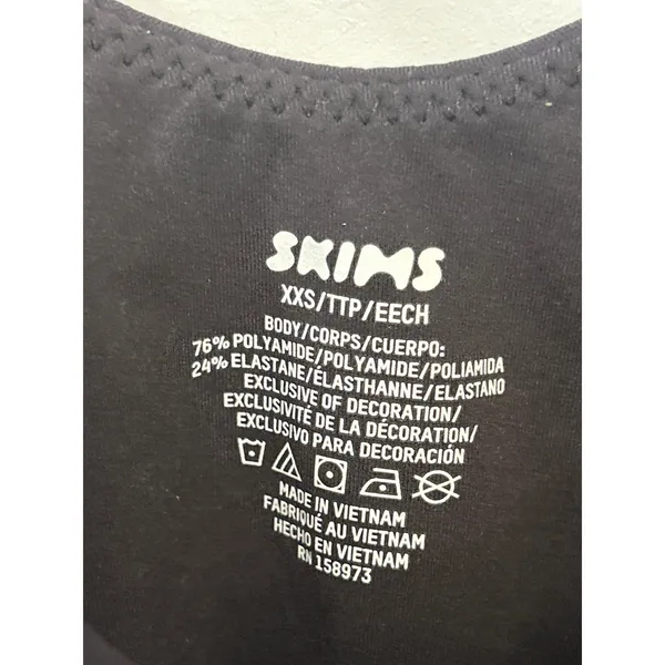 NWT Skims Fits Everybody Square Neck Bodysuit in Onyx XXS - Image 3