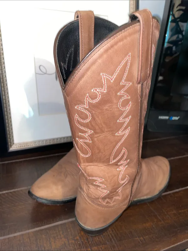 Old West SCL 7014 Leather Women's Western Cowgirl Heeled Boots Size 8 - Image 10
