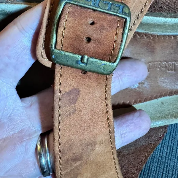 L.L. Bean Leather 2-Strap Slide Sandals Women’s Size 8.5 Brown Cork Comfort - Image 7