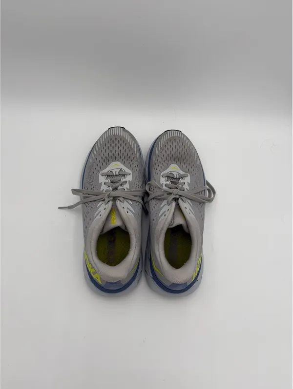 Hoka Clifton 7 $180 Woman’s 9 One One Gray Running Shoes with Yellow Logo - Image 5