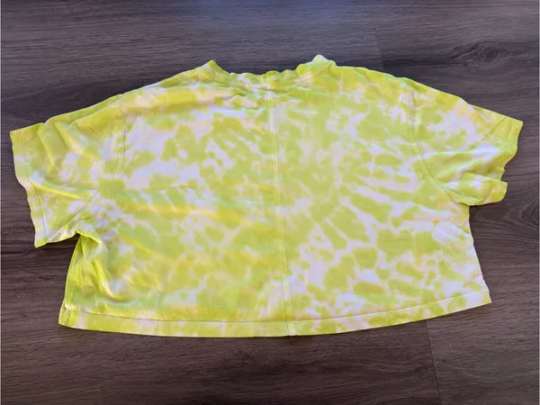 Lululemon All Yours Yellow Tie Dye Crewneck Crop Top Short Sleeve Shirt - Image 6