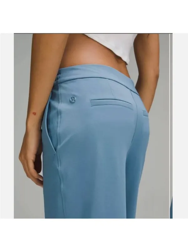 Lululemon Luxtreme‎ Straight-Leg Mid-Rise Pants Trouser Utility Blue Travel City - Image 7