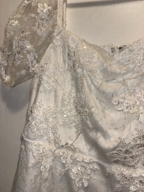 Lulus White Dress/Avid Admiration White Embroidered Sequin Puff Sleeve Mini Dress - Image 8