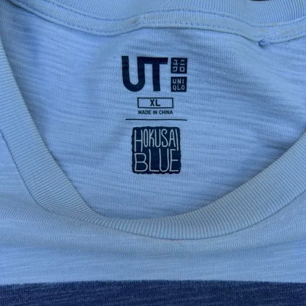 Light Blue Uniqlo Hokusai Mt Fuji Graphic Tee - Image 3