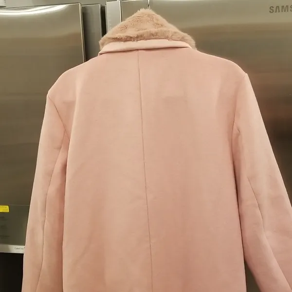 💕REFORMATION💕 Lester Coat ~ Faux Fur Shawl Collar Double Breasted Pink S NWT - Image 10