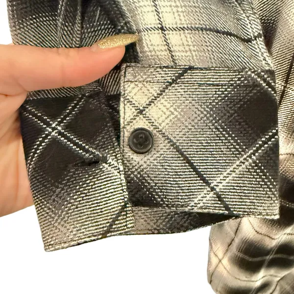 Rails Black White Plaid Button Down Long Sleeve Bianca Soft Shirt Dress size M - Image 11