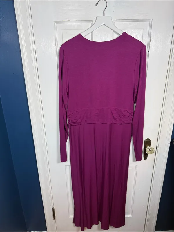 Boden Elodie Empire Midi Dress in Damson Berry Purple New with Tag W2536 Sz 14R - Image 8