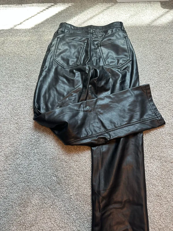 Abercrombie Vegan Leather Pants 90s Straight Ultra High-Rise - Image 2