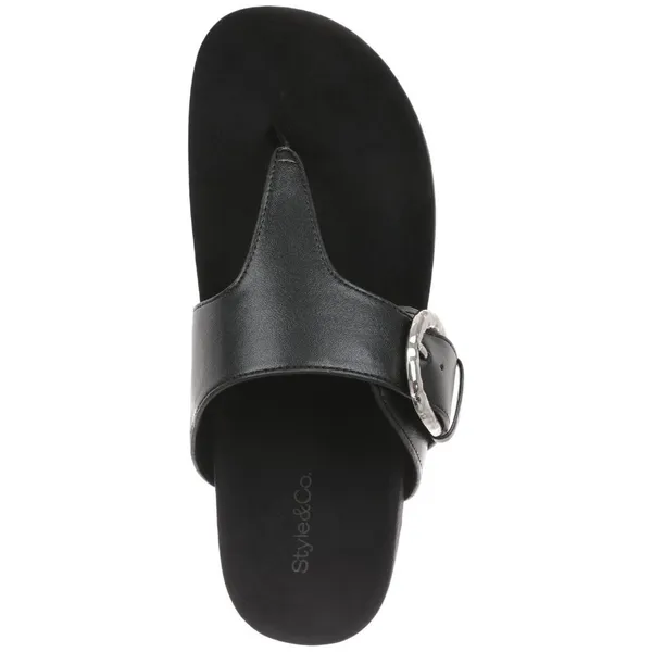 Style & Co. Womens Zayaa Flat Sandals Black 6M - Image 10