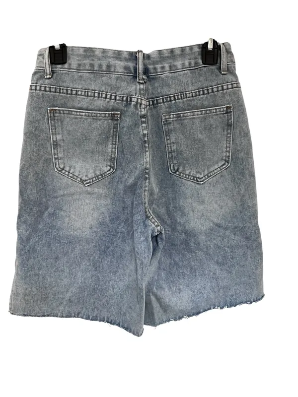 Women's Light Wash Denim Jean Shorts Blue Size L - Image 2