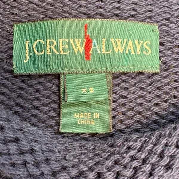 J Crew Always Womens XS Navy White Striped Cotton Mock Neck Shaker Knit‎ Sweater - Image 7