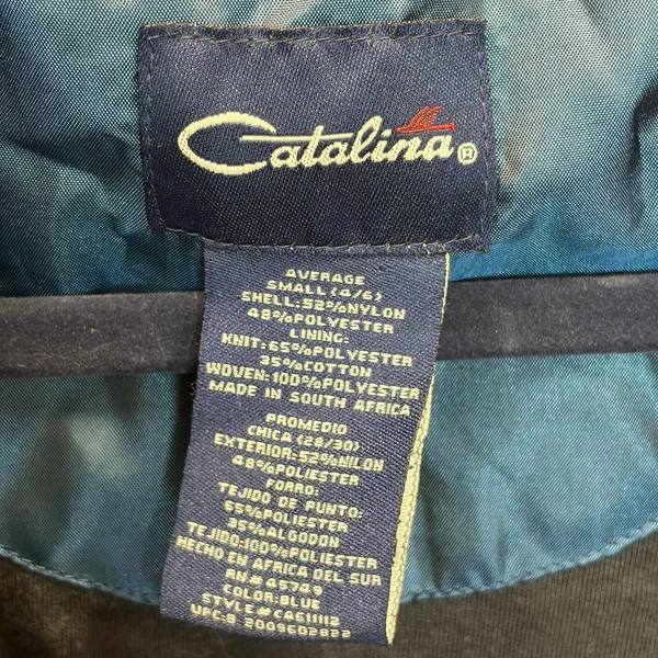 Vintage Y2K Catalina Womens S Windbreaker Jacket Blue Hooded Lightweight Velvet - Image 10