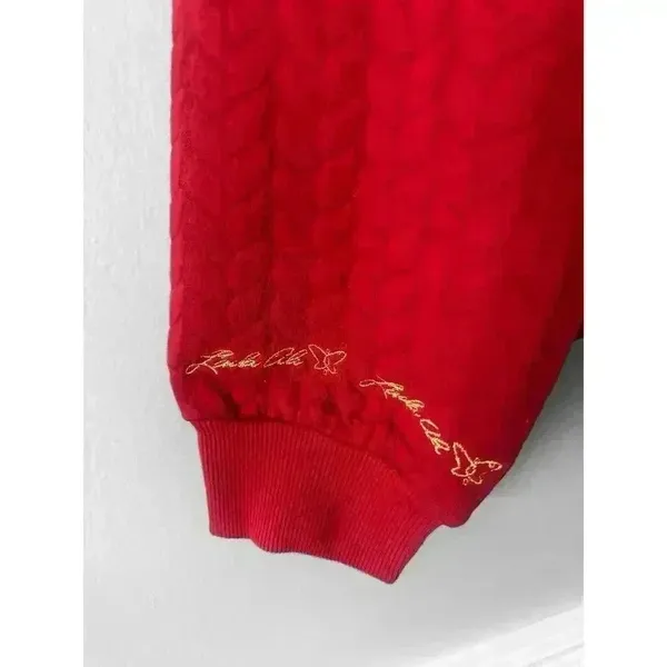 Laila Ali‎ Red Cable Knit Sweater, Large - Image 3