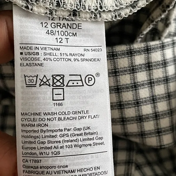 Banana Republic Black And White Gingham Plaid Dress Size 12 - Image 11