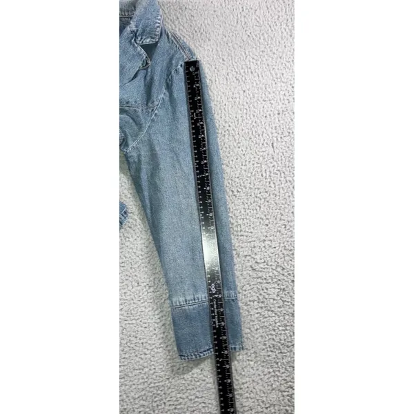 Vtg‎ Simon Chang Denim Jacket Women 16 Button Front Y2K Classic Minimalist - Image 12
