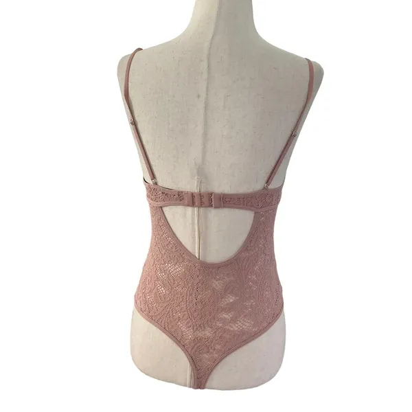 Out From Under Pink Lace Stretch Bodysuit Women's Size Small | 51-25 - Image 3