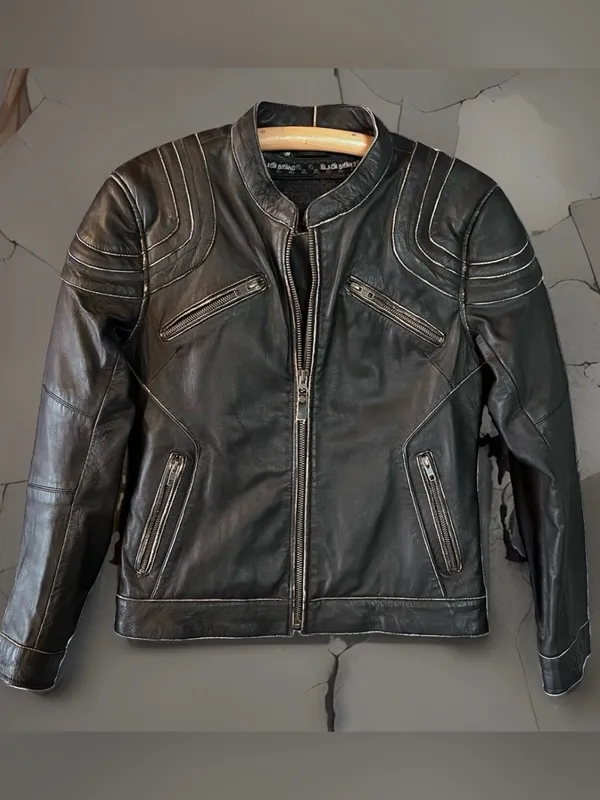 BLACK BRAND LEATHER MOTORCYCLE JACKET WOMEN'S CHARMER BLACK SIZE S/M Ret. $300 - Image 2