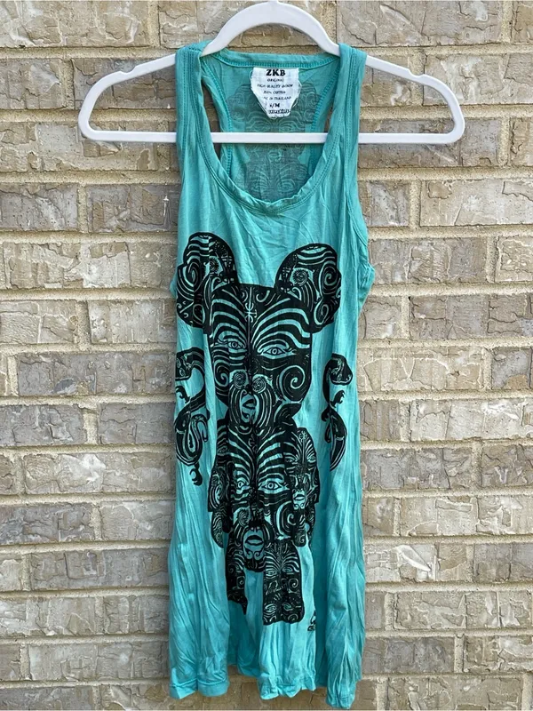 Sure Design Festival Hippie Rave Tribal Totem Bear Dress in Turquoise - S/M - Image 2