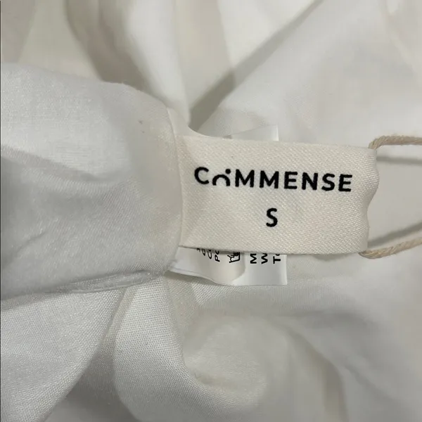Commense White Sleeveless puffball Dress with Tie Details NWT - Image 7