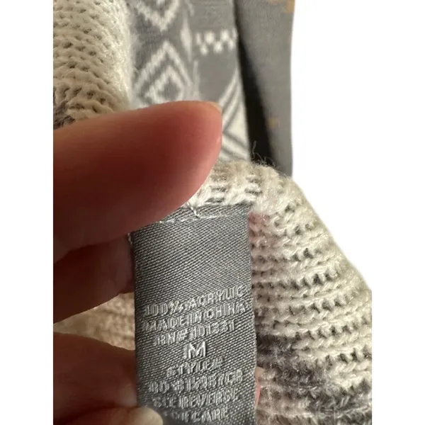 Charlotte Russe Gray Multi Waterfall Open Front Cardigan Women Sz M - Image 4