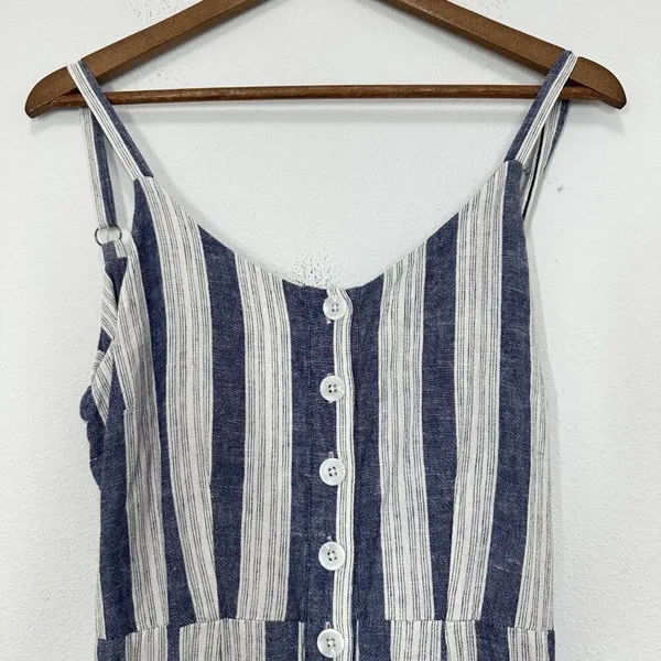 Rails Beachy Linen Wide Leg Jumpsuit Tank Resort Hawaii‎ Vacation Size Med - Image 14