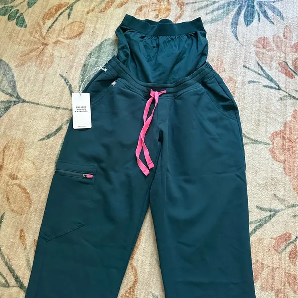 FIGS Zamora Maternity Jogger In Teal - Image 3