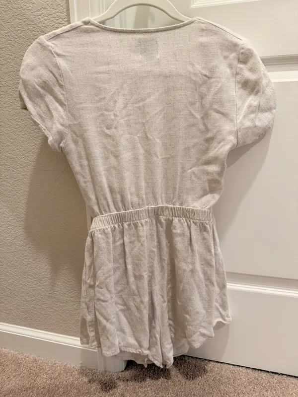 Princess Polly Tie Front Romper Beige Ragnar - Image 4