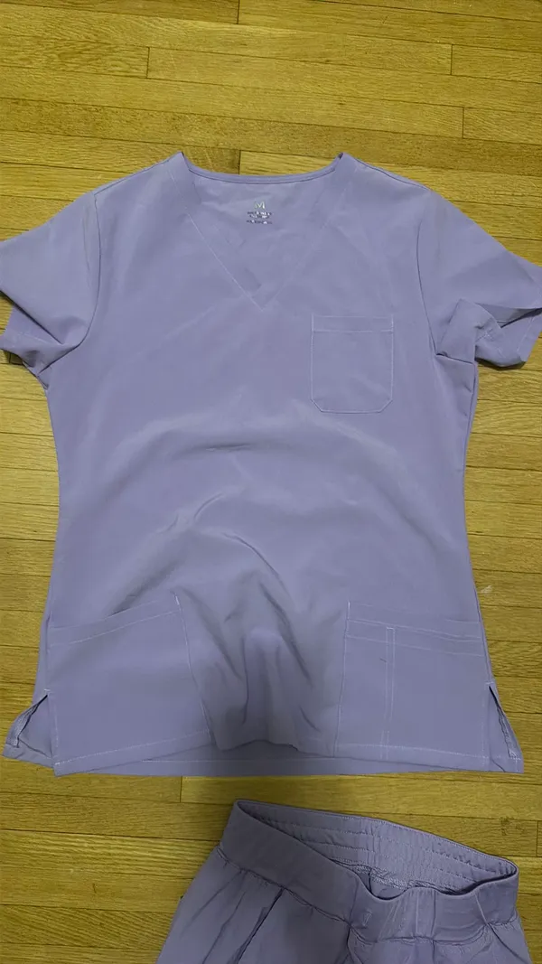 TikTok shop scrub set joggers Purple Size M - Image 4