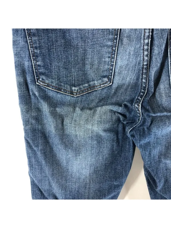 Madewell 10" High-Rise Skinny Jeans Size 26T Distressed Hem Medium Wash Denim - Image 3