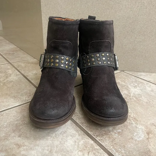 Josef Seibel Brown Suede Studded Harness Moto Ankle Boots Size 41 EU USA 10 - Image 2