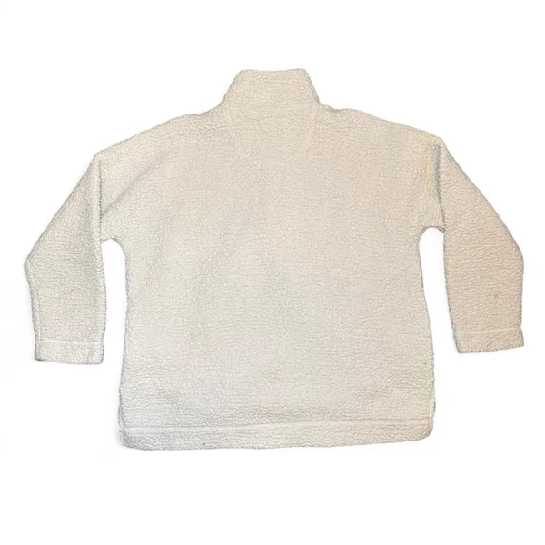 Aerie Women’s Large Sherpa Fleece Quarter Snap Pullover Ivory Cream Cozy Teddy J - Image 2